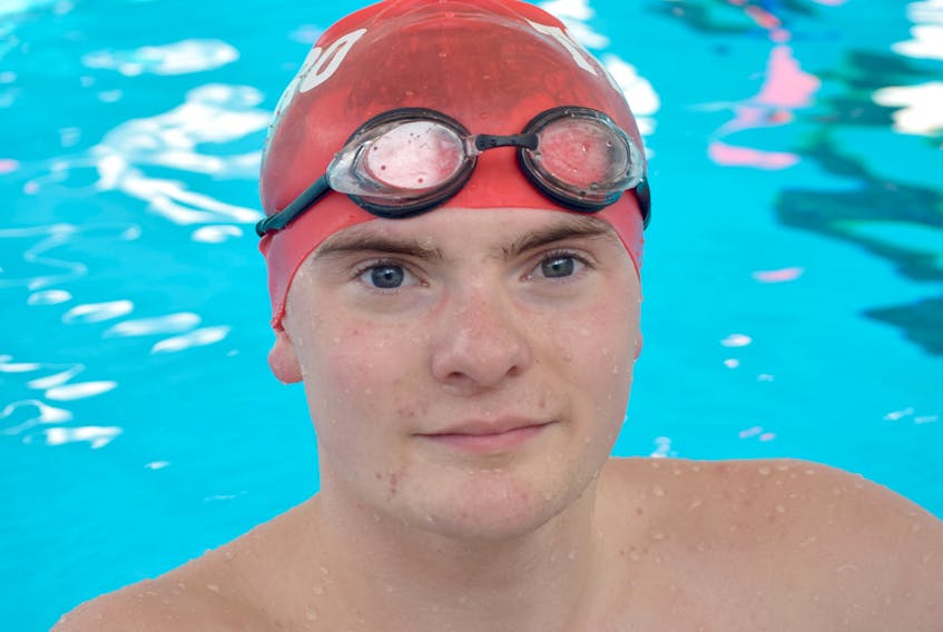 Craig Bush finished 30th in the 100m butterfly event on Wednesday at the national junior swimming championships in Calgary.
