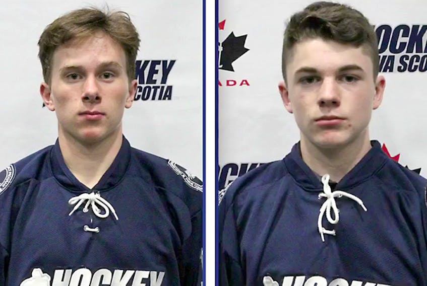 Truro's Tanner Greatorex, left, and Sam Archibald of Debert will skate with Team Nova Scotia's men's hockey team at the Canada Winter Games in February in Red Deer, Alta.