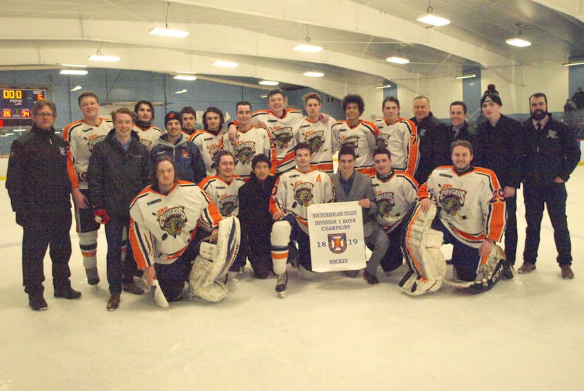 The Cobequid Cougars won a second straight NSSAF Northumberland region high school hockey title after a 5-3 win over the Northumberland Nighthawks on Friday. The Cougars will compete at the provincial championship this weekend in Cape Breton.