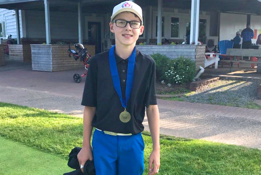 Truro Golf Club member Zach Gaudet finished first in the peewee boys division at a recent CJGA tournament at Ken-Wo.