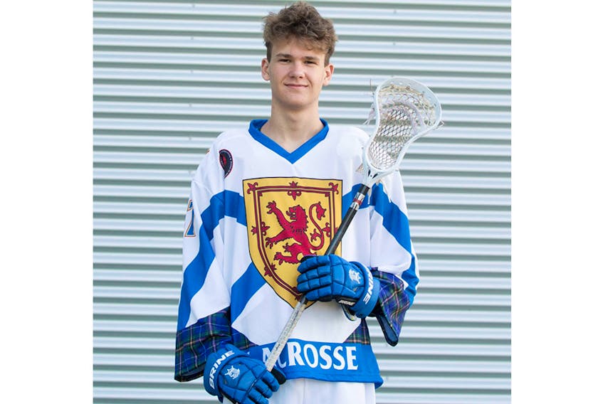 Landan Ryan of Brookfield started playing lacrosse four years ago and has developed as one of the top players in the province in his age group. Next week, the 14-year-old member of the Truro Bearcats will represent Nova Scotia at the national bantam championship in B.C. MERNA RYAN PHOTO