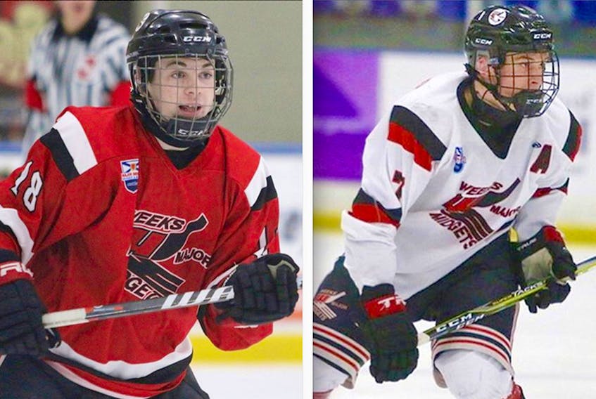 Sam Archibald, left, and Tanner Greatorex have been named territorial picks for the Truro Bearcats junior hockey team. INSTAGRAM – WEEKS MAJOR MIDGETS