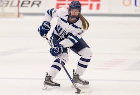 Julia Scammell, of Murray Siding, is adjusting to the challenges of combining athletics and academics in the NCAA with the University of New Hampshire Wildcats. Scammell is in her sophomore season with the club and continues to make great strides at the top U.S. college level. GREG GREEN PHOTO