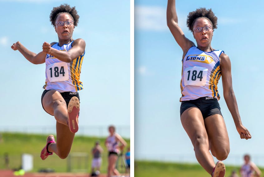 Martha Yiridoe, who competes in long jump and triple jump, will attend her final Legion youth national track and field competition in August in Cape Breton. Yiridoe has attended two previous Legion championships, both in Brandon, Man. Photos courtesy of Jim Neale