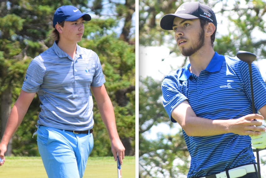 Owen Mullen, left, and Isaac MacNaughton played great this week at the Nova Scotia junior golf championship in Truro. Both players will represent the provincial at nationals in Hartlen, N.B., Aug. 12 to 15.