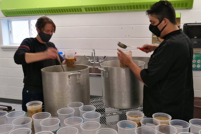 Sumaya Moore, vice-president of the Hants West Food Action Council, and chef Domenic Padula are two of the tireless volunteers that spend their Sunday’s making soup that’s donated to the community.