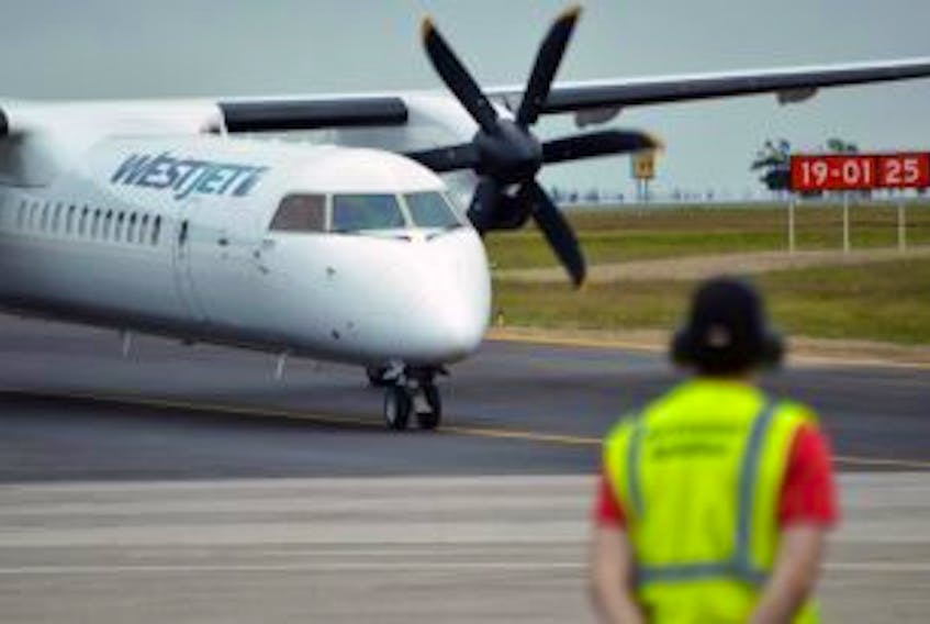 ['WestJet Encore’s Bombardier Q400 NextGen turboprop aircraft arrived at J.A. Douglas McCurdy Sydney Airport .']