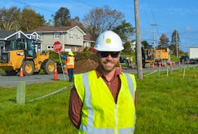 CBRM wastewater manager Matt Viva was all smiles on Tuesday as work finally began on upgrading the sewer system on the Westmount side of the south arm of Sydney harbour. DAVID JALA/CAPE BRETON POST