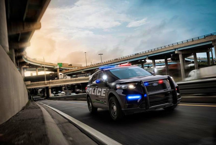 The 2020 Police Interceptor Utility with standard hybrid all-wheel-drive powertrain. - Ford
