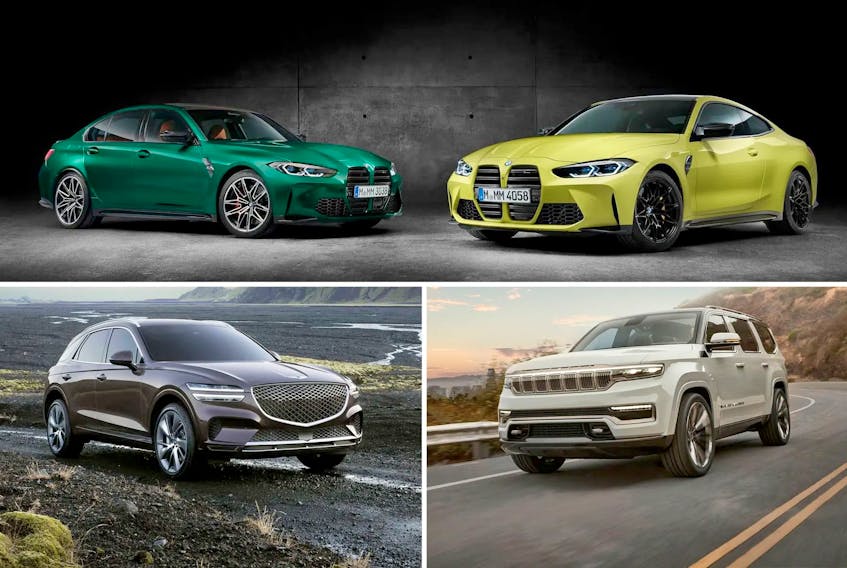 The BMW M3 and M4, Genesis GV70, and Jeep Wagoneer are among the luxury vehicles to look forward to next year.  Handout / BMW / Genesis / Jeep	