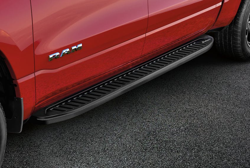 Pictured are the running boards on a 2020 Ram 1500. – Handout / Ram