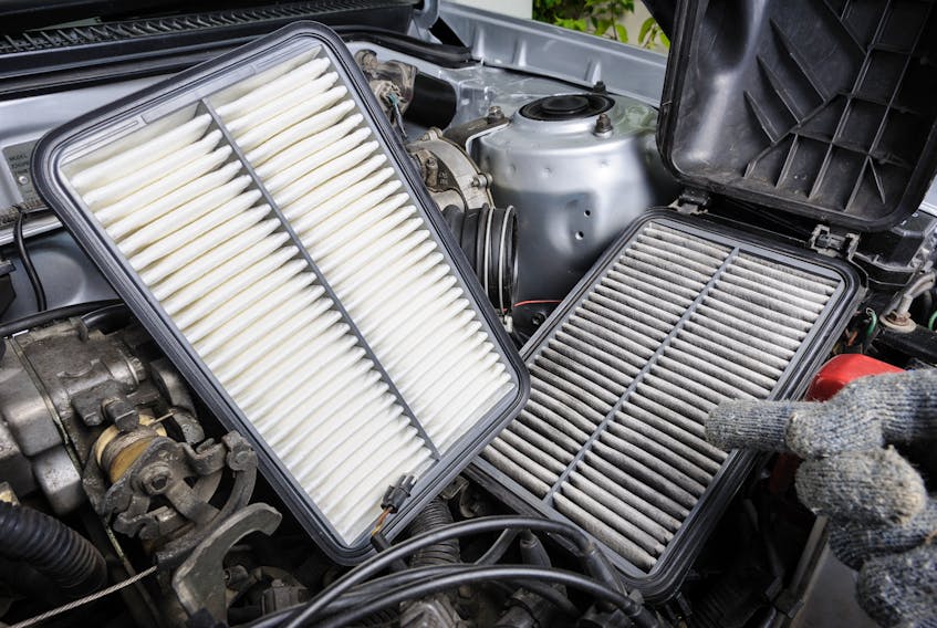  If your car's engine air filter looks like this, it's time for a replacement. 123rf Photo