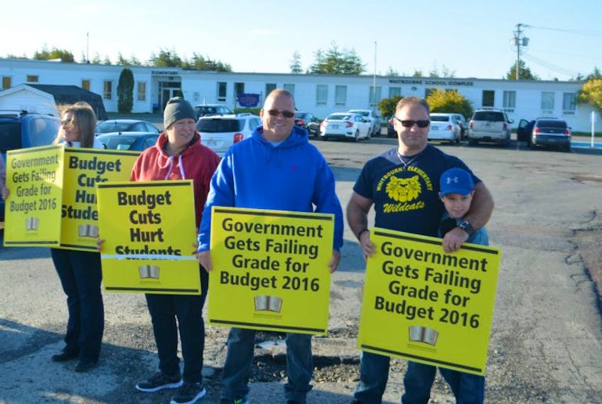 Parents of Whitbourne Elementary took part in a province-wide school walk out Wednesday.