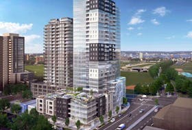 An artist's rendition of the once proposed 29-storey Willow Tree tower at the corner of Quinpool Road and Robie Street in Halifax.