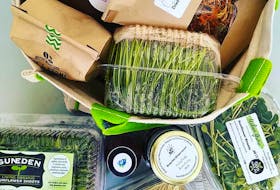 A food box filled with locally produced food from a recent order through the Pan Cape Breton Food Hub. Winter ordering began this year through the hub and is proving popular. CONTRIBUTED