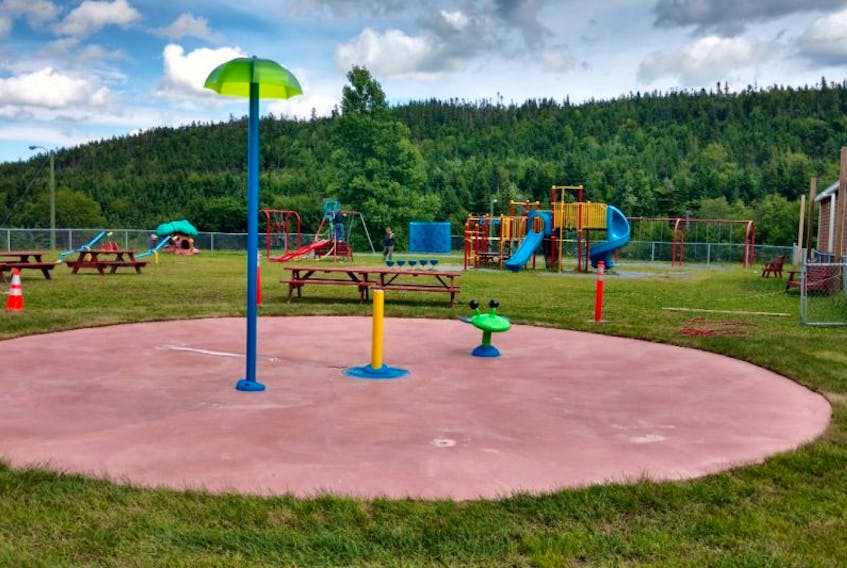 The new splash pad in Benoit’s Cove should be ready to open by the end of next week. The splash pad is an initiative of the Humber Arm South Recreation Committee.