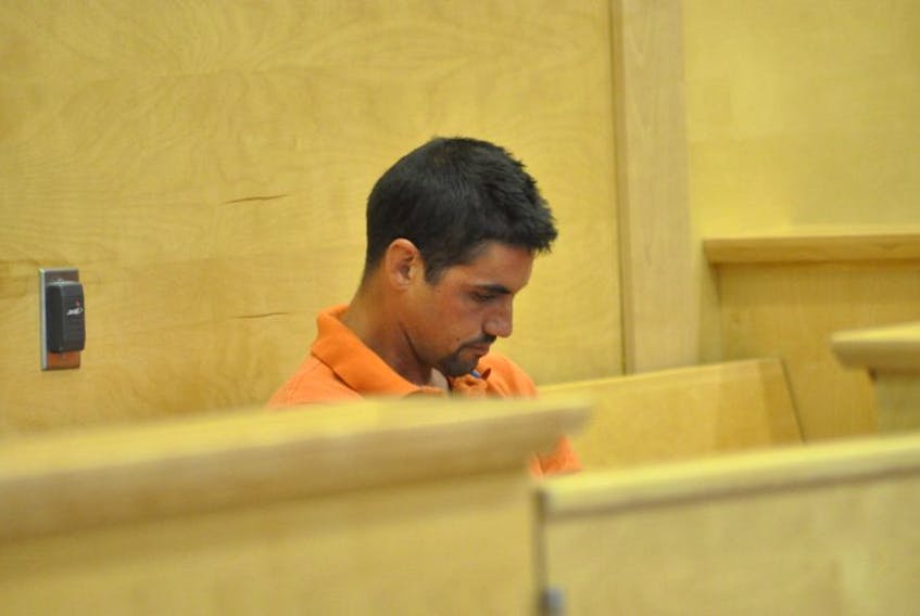 Chad Kelvin Brown is seen in provincial court in Corner Brook on Tuesday.
