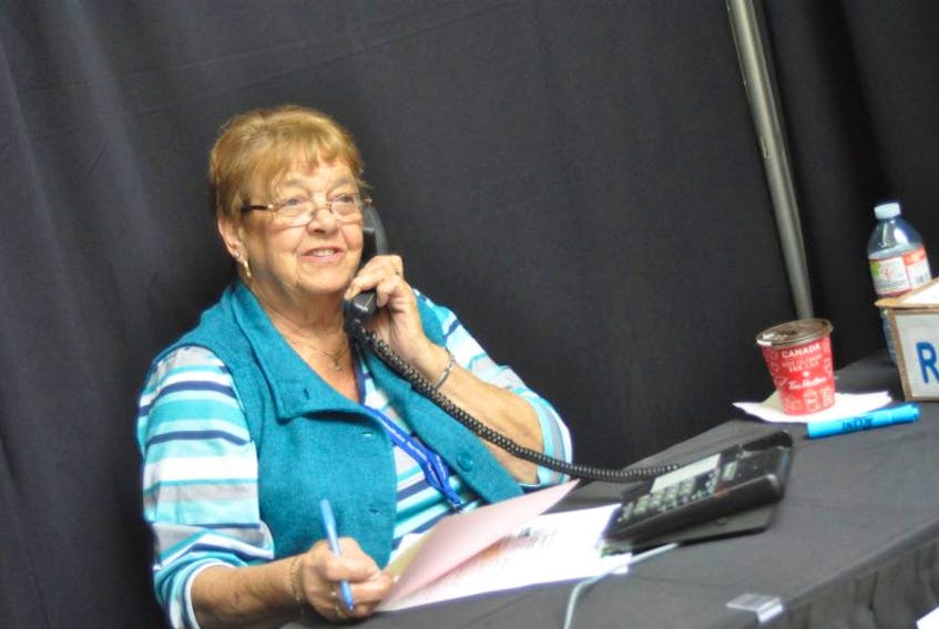 Bernice Buckle helped man the phones at the Western Regional Hospital Foundation Radiothon at the Corner Brook Plaza on Friday. During her time on the phone, she said donations had come in from P.E.I., Winnipeg and San Francisco.