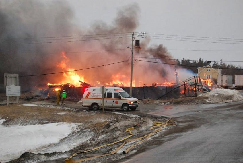 An early morning fire today destroyed Abbott & Haliburton Home Hardware Centre in Port au Port West.