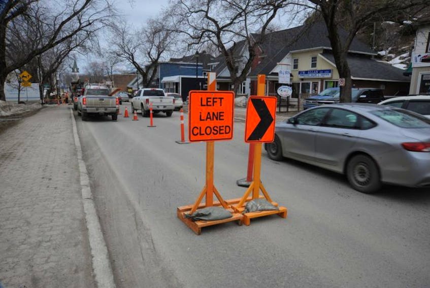 A section of the left lane on West Street in Corner Brook will be closed for a part of the day today.