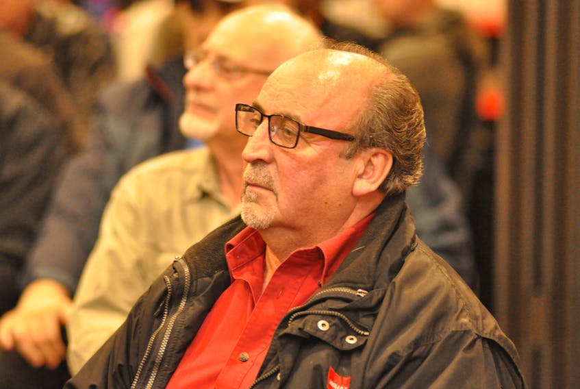 Kevin McKay was one of more than 75 people to attend a Citizens' Outdoor Rights Alliance meeting at the Deer Lake Motel in Deer Lake on Thursday night.
