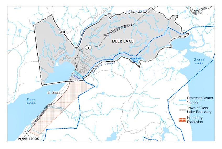 The Town of Deer Lake is hoping to take the land west of Pynn’s Brook into its planning boundary.