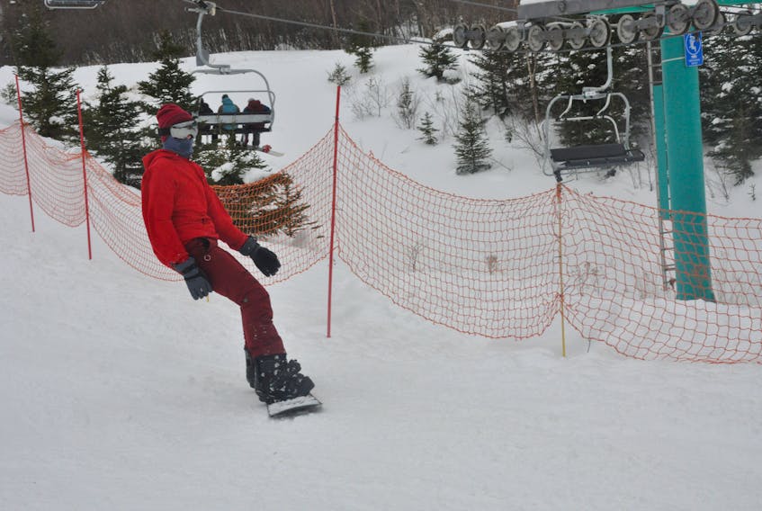 Gavin Curtis of Deer Lake was among the hundreds of skiers and snowboarders who enjoyed themselves at Marble Mountain ski resort on Saturday. The hill opened for the first day of the season with 90 per cent of the slopes open.