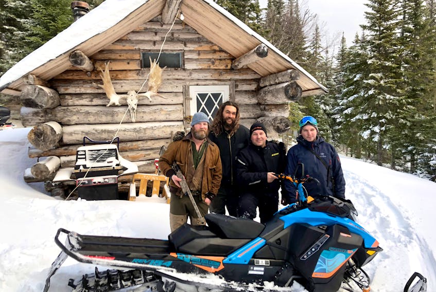 “Frontier” star Jason Momoa recently spent time on the west coast of Newfoundland shooting an upcoming project. From left are chef Jeremy Charles of Raymonds in St. John’s, Momoa, Rugged Edge’s Craig Borden, who provided snowmobiles and guiding services to the film crew, and chef Paul Templeton.
