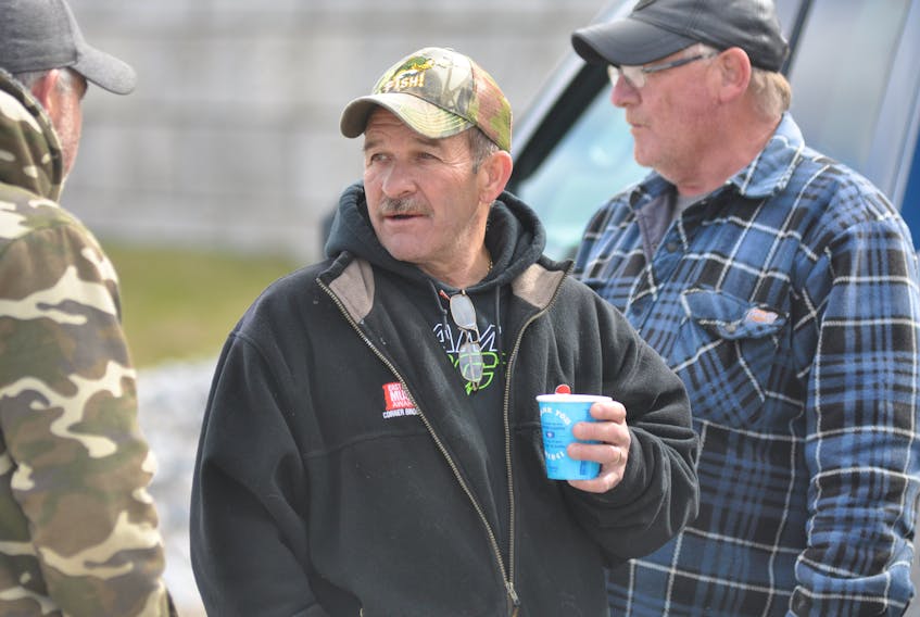 Todd Murphy of Summerside in the Bay of Islands was at the new long-term care build site in Corner Brook on Monday to protest the lack of hiring of local ironworkers for the steel work on the new facility.