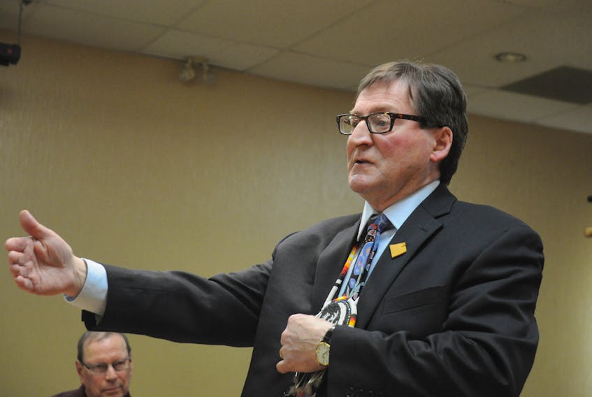 Chief Brendan Mitchell of Qalipu Mi’kmaq First Nation addressed the Stephenville Rotary Club on Wednesday.