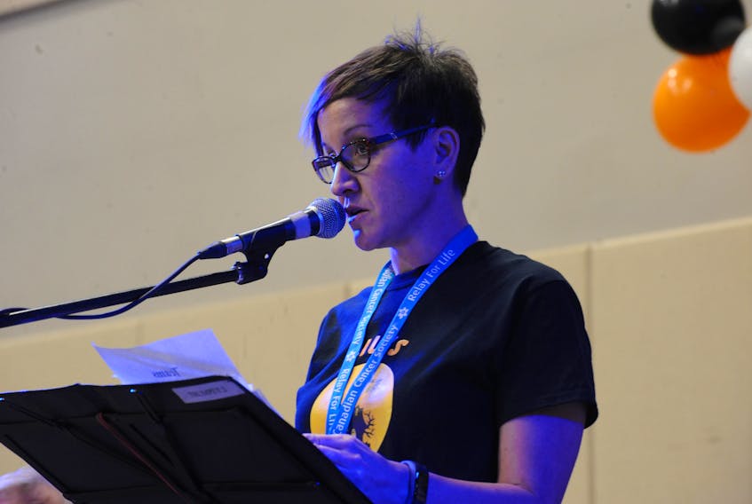 Michelle O’Reilly was the guest speaker at the opening of the Canadian Cancer Society’s 15th annual Relay for Life event in Corner Brook Saturday.