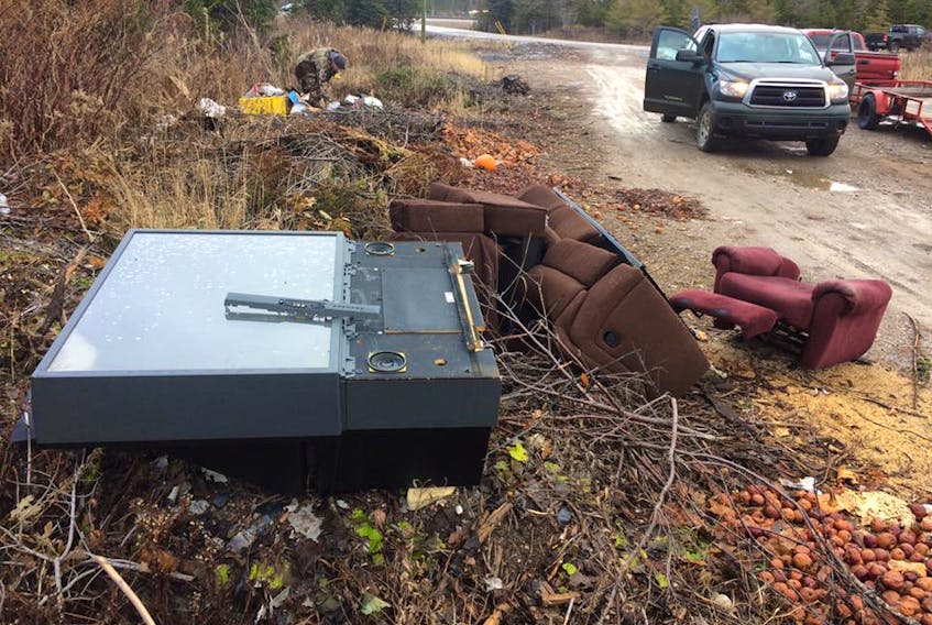 This is some of the unwanted items illegally dumped in the Lady Slipper Road area west of Corner Brook this past weekend.
