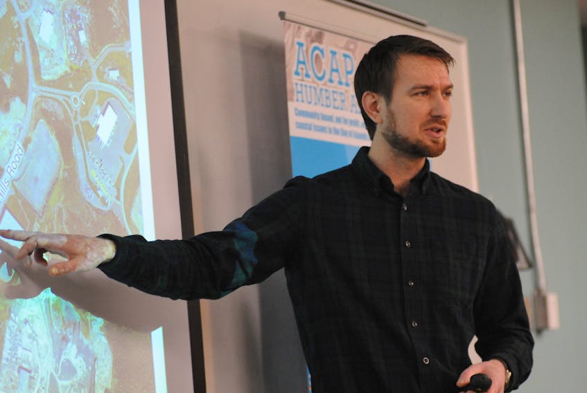 Piers Evans, project co-ordinator with the Northeast Avalon Atlantic Coastal Action Program (ACAP), was guest speaker for ACAP Humber Arm’s Coastal Matters speaker series at Grenfell Campus, Memorial University in Corner Brook Thursday.