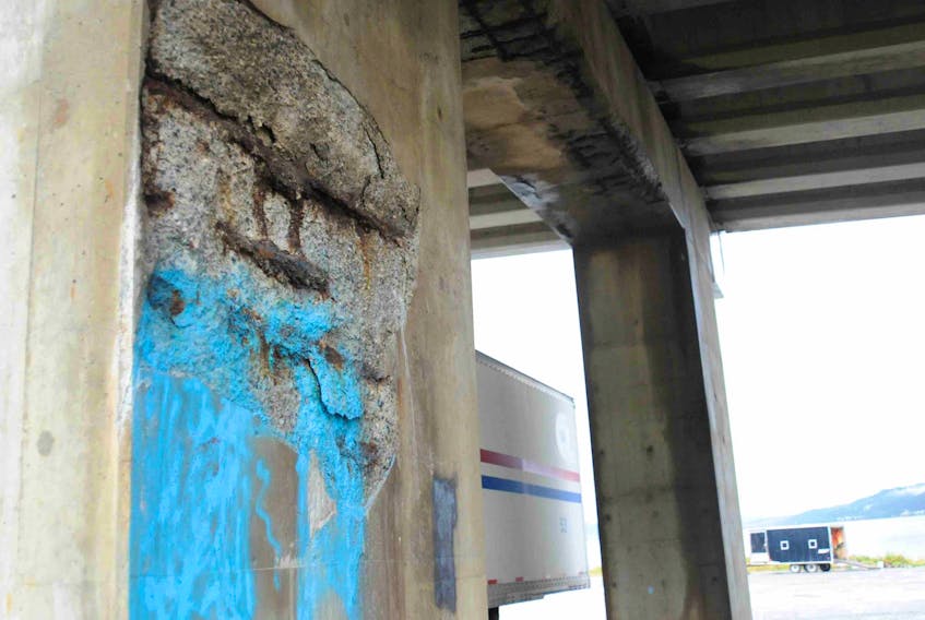 The Department of Transportation and Works says its engineers have no safety concerns about any of the overpasses at the intersection of Lewin Parkway, Humber Road and Main Street, although they do continue to monitor the three bridges in the area