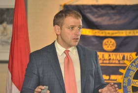 Dr. Andrew Furey, founder of Team Broken Earth, spoke about the organization and the work it does in a presentation to the Rotary Club of Corner Brook at the Greenwood Inn and Suites on Thursday.