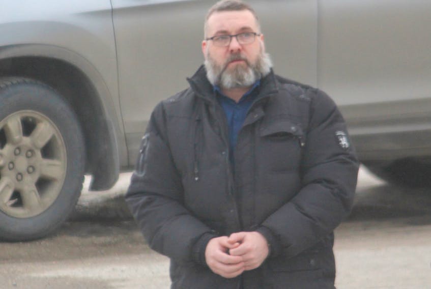 Kevin LeCointre is seen on his way into Stephenville Provincial Court on Wednesday.