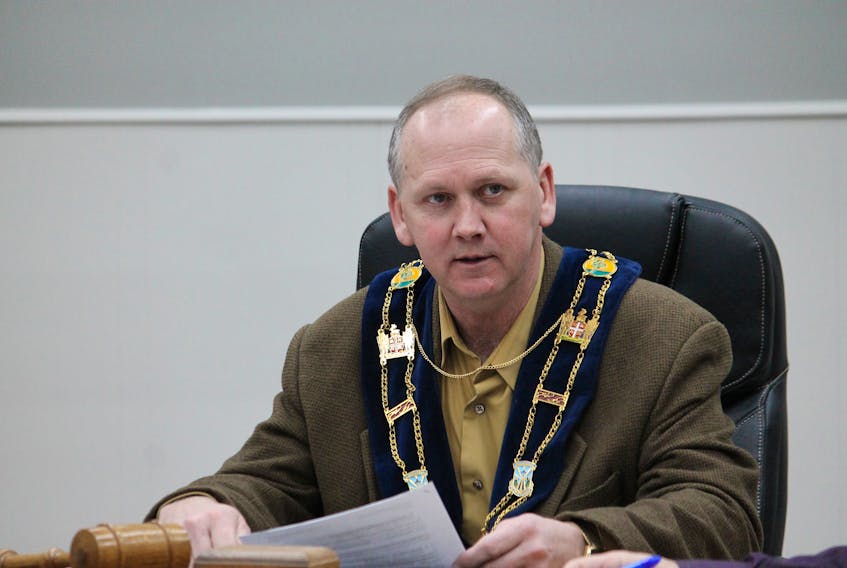 Mayor Tom Rose is seen at last Thursday's regular general meeting of the Stephenville town council.