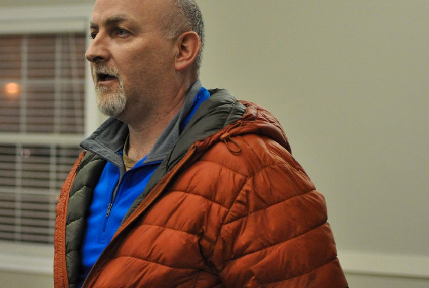 Corner Brook resident Glenn Callahan was one of the people to speak during the CORA meeting on salmon angling in Corner Brook on Tuesday night.