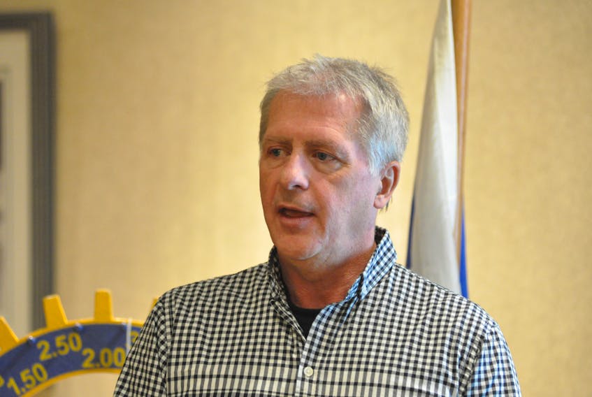 Sean Allen is seen as he addresses the Rotary Club of Corner Brook at the Greenswood Inn and Suites on Oct. 12.