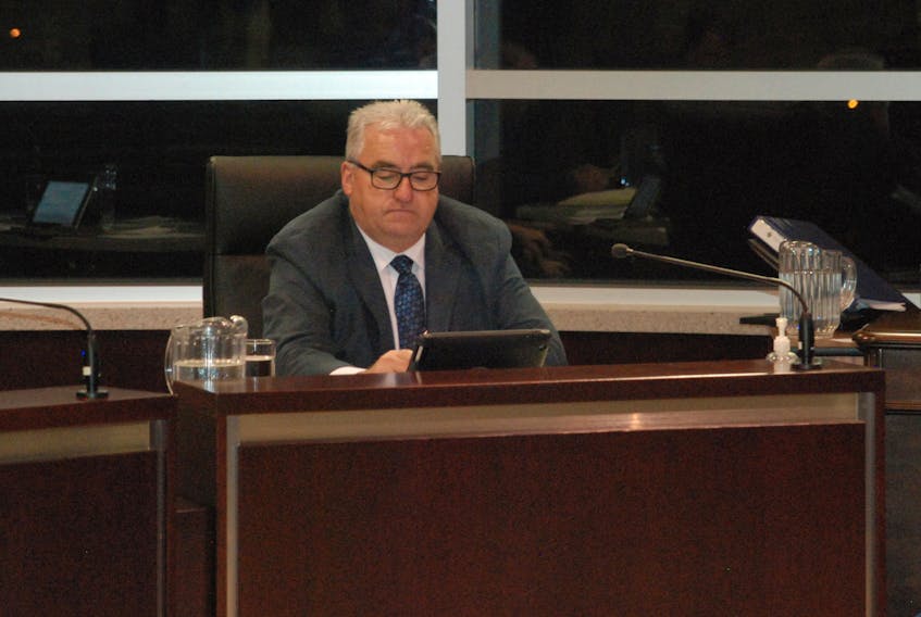 Deputy Mayor Bill Griffin is shown during Monday night’s meeting of Corner Brook City Council at City Hall.