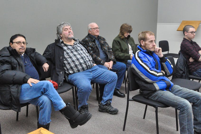 Joanne Rose, right back row, was among the people who attended the Stephenville town council meeting on Thursday. Also on hand were, from left: (back) Austin Snooks, Melvin Pollard, Don White; (front) Paul Green and Jeffrey Young.