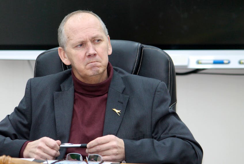 Mayor Tom Rose is seen during discussion at the regular general meeting of the Stephenville town council on Thursday.