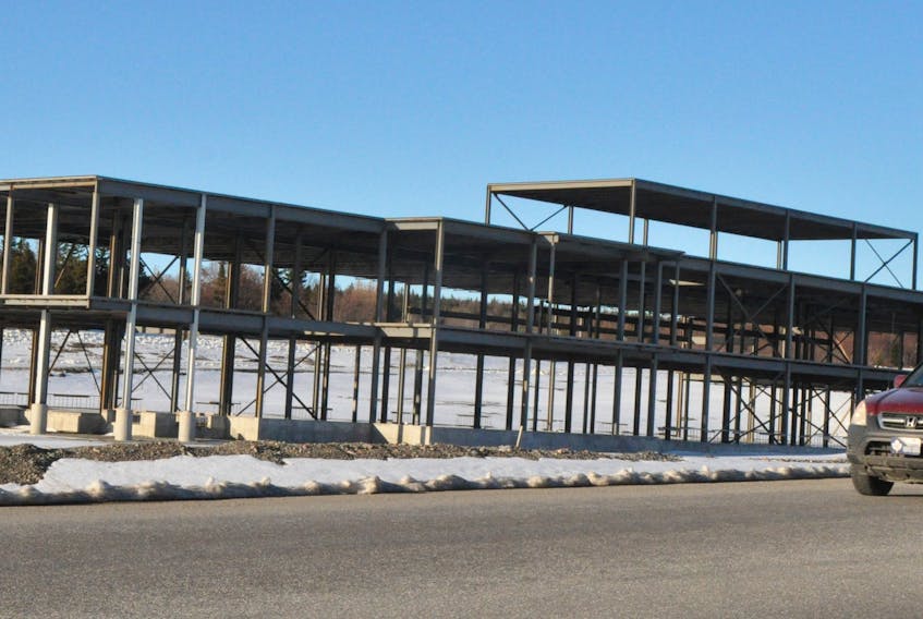 The steel structure for the College of the North Atlantic's Motive Centre in Stephenville. Work to complete the building, which will house a Centre of Excellence for Heavy Equipment Industrial Trades, is expected to start shortly after a tender is announced in early April.