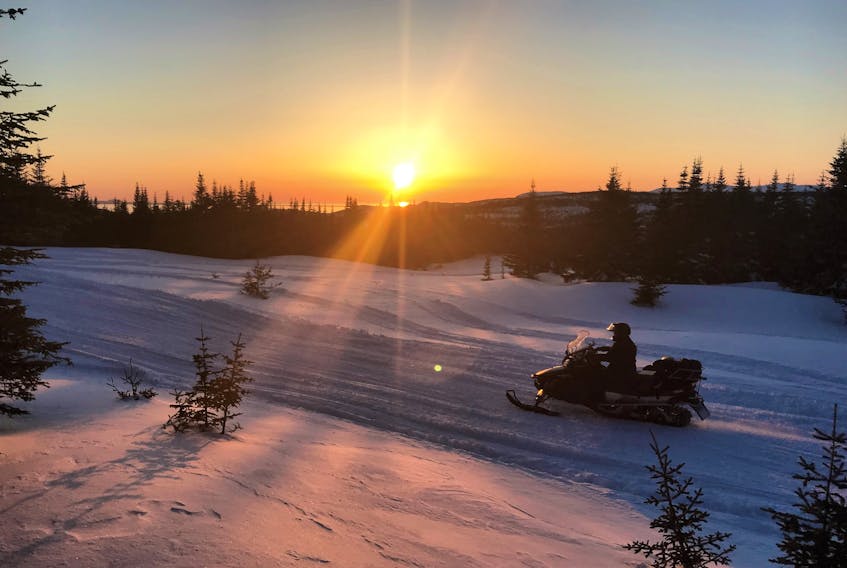 Students of College of the North Atlantic's Heavy Equipment Operator program offered their skills to help restore a seven-km section of the Cold Brook Road which connects several Bay St. George Snowmobile/ATV Association trails. Above is a winter shot with St. George's Bay seen in the background.