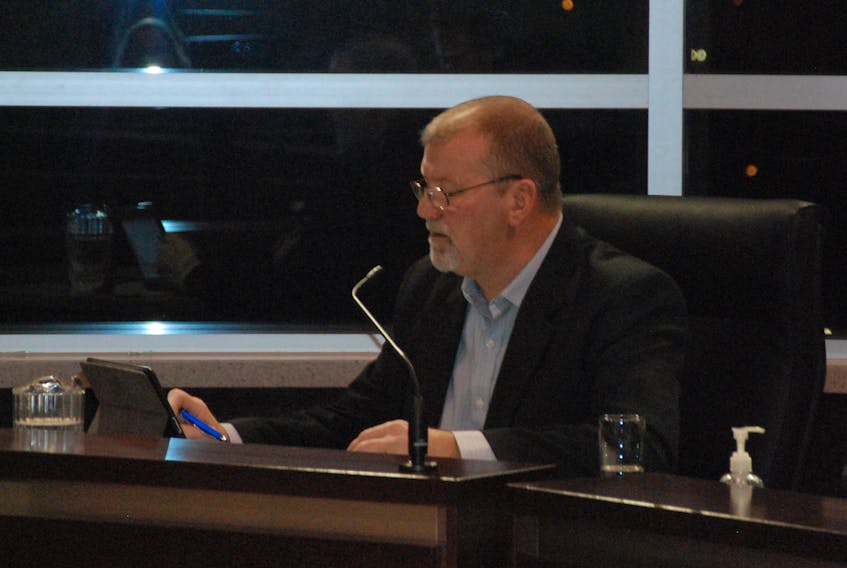 Coun. Tony Buckle is shown during Monday night’s meeting of city council.