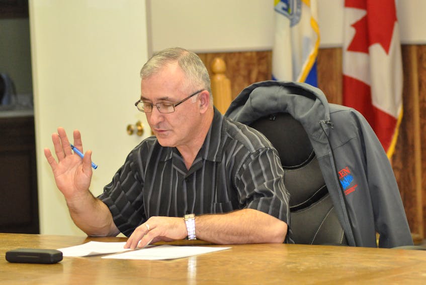 Coun. Mark Felix, chair of Stephenville’s finance committee, during Thursday’s regular general meeting of council.