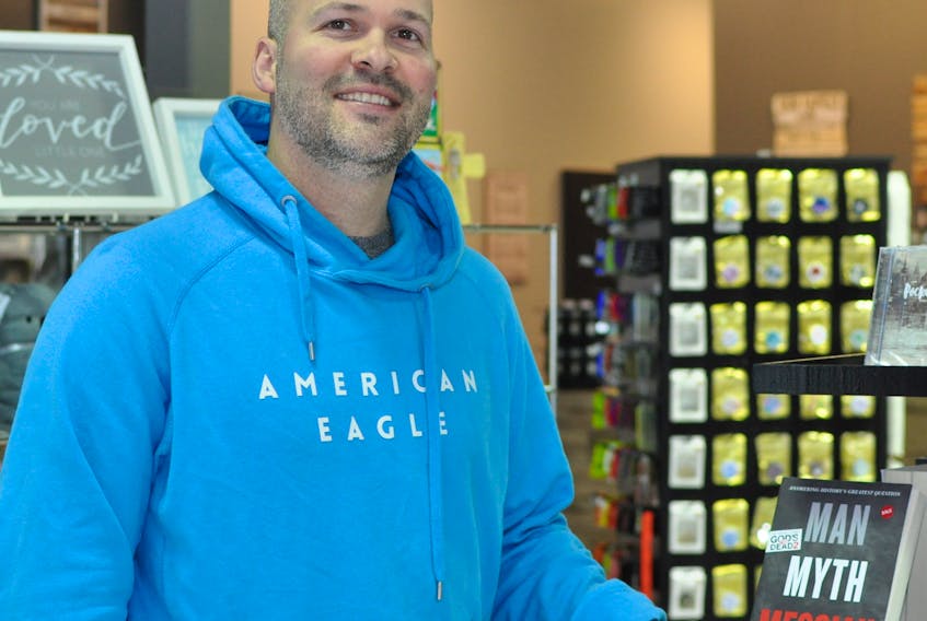 Jon Rogers is pictured in the store portion of The Connection, a new bookstore and coffee shop he just opened with his father Cyril Rogers in Corner Brook.