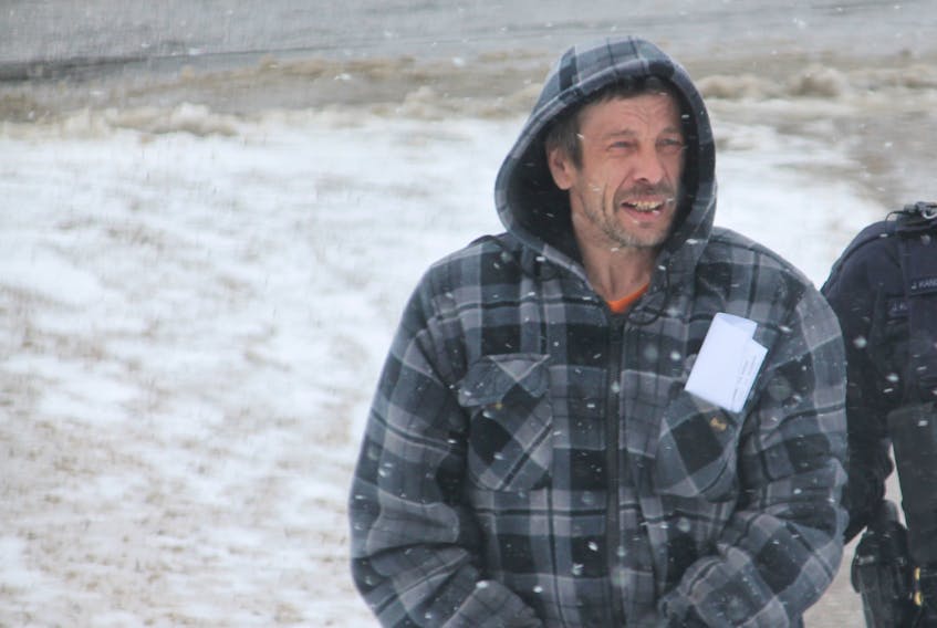 Jamie Snook is seen on his way into Stephenville Provincial Court on Tuesday.