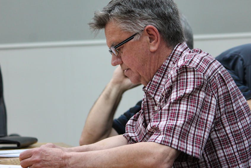 Coun. Mike Tobin of the Stephenville town council is seen giving some of his thoughts against amendments that will allow development in the Hillier Avenue area of town.