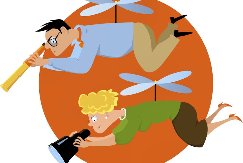 Helicopter parenting. - Stock